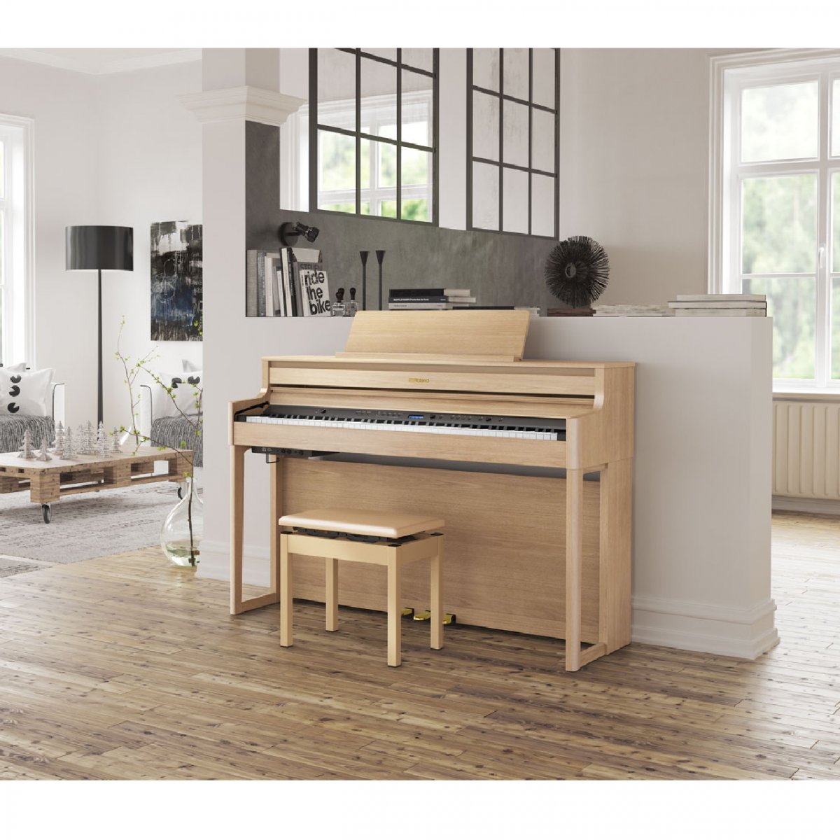 Roland HP704 LA - белёный дуб — фото 4